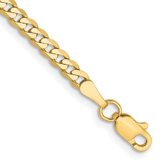 Gold (10K & 14K) Flat Beveled Curb Chains