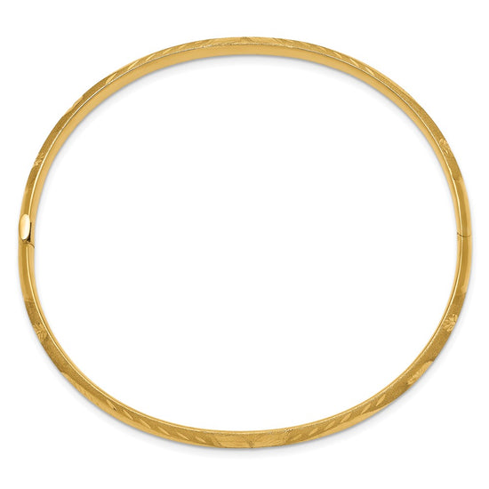 Gold Florentine Engraved Hinged Bangles