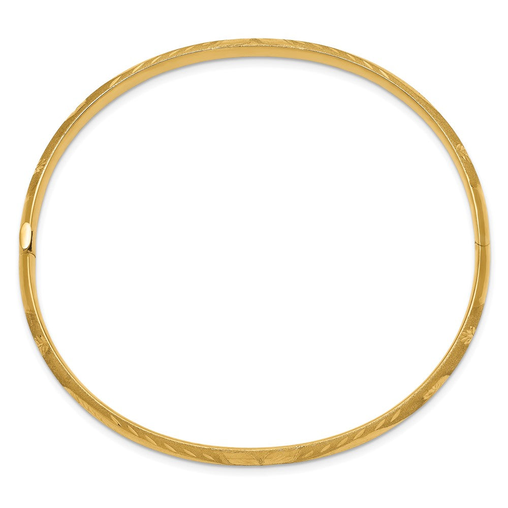 Gold Florentine Engraved Hinged Bangles