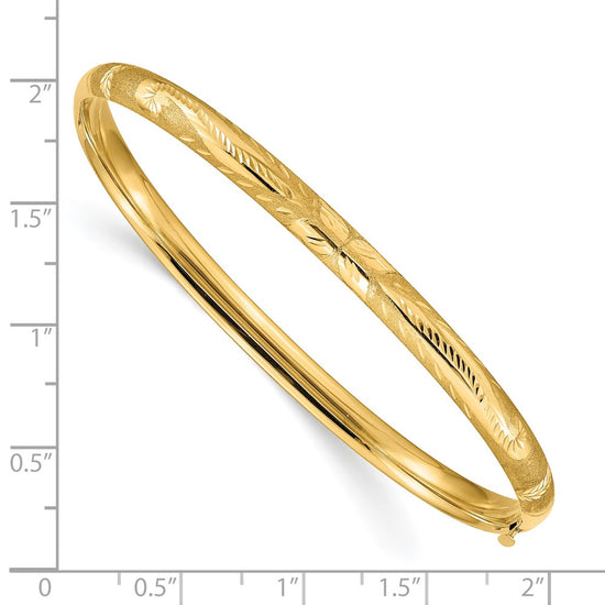 Gold Florentine Engraved Hinged Bangles