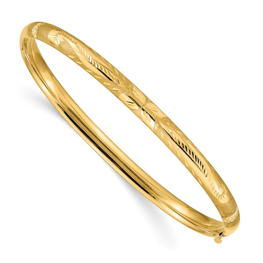 Gold Florentine Engraved Hinged Bangles