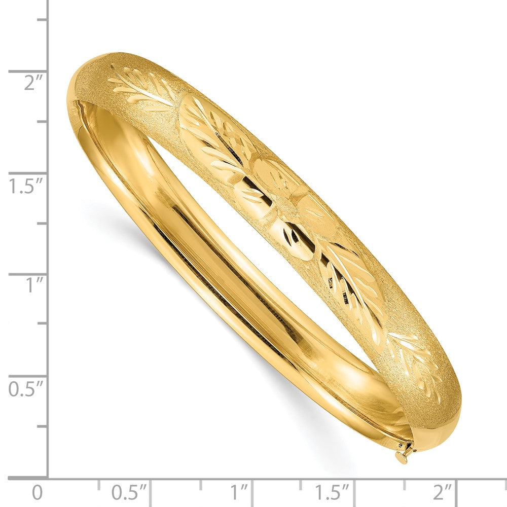 Gold Florentine Engraved Hinged Bangles