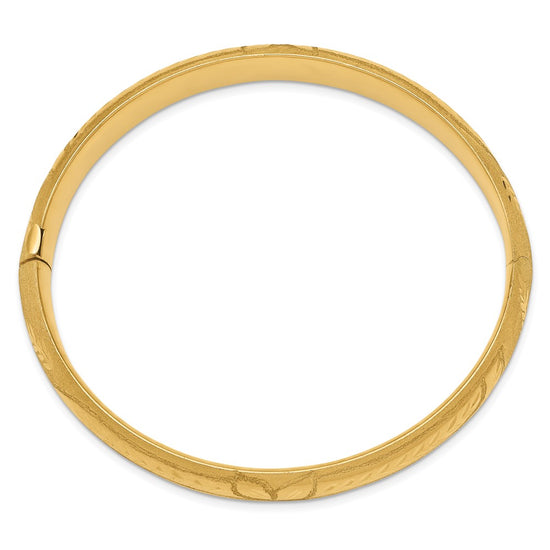 Gold Florentine Engraved Hinged Bangles
