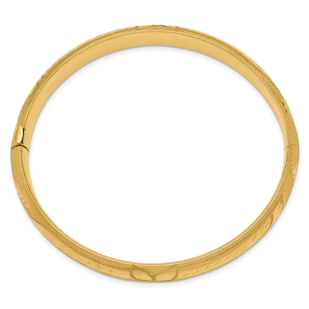 Gold Florentine Engraved Hinged Bangles