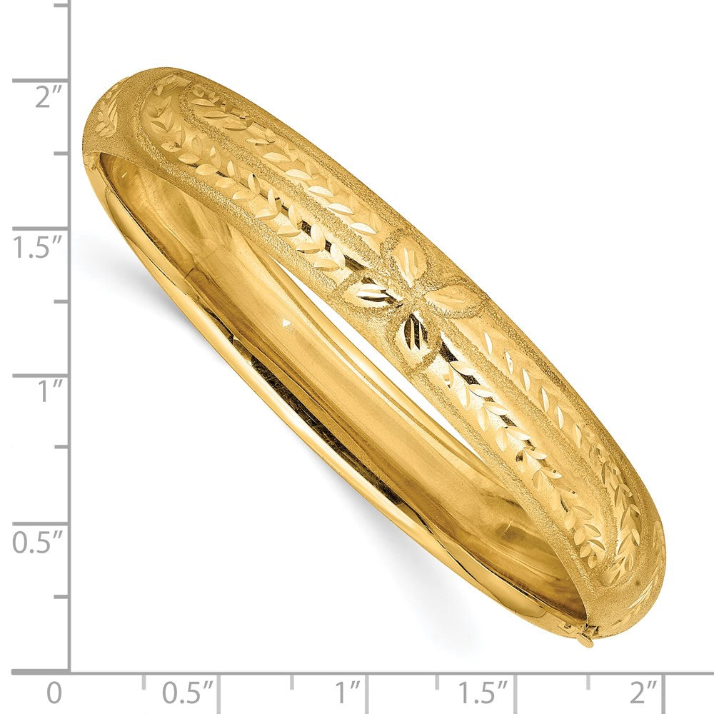 Gold Florentine Engraved Hinged Bangles