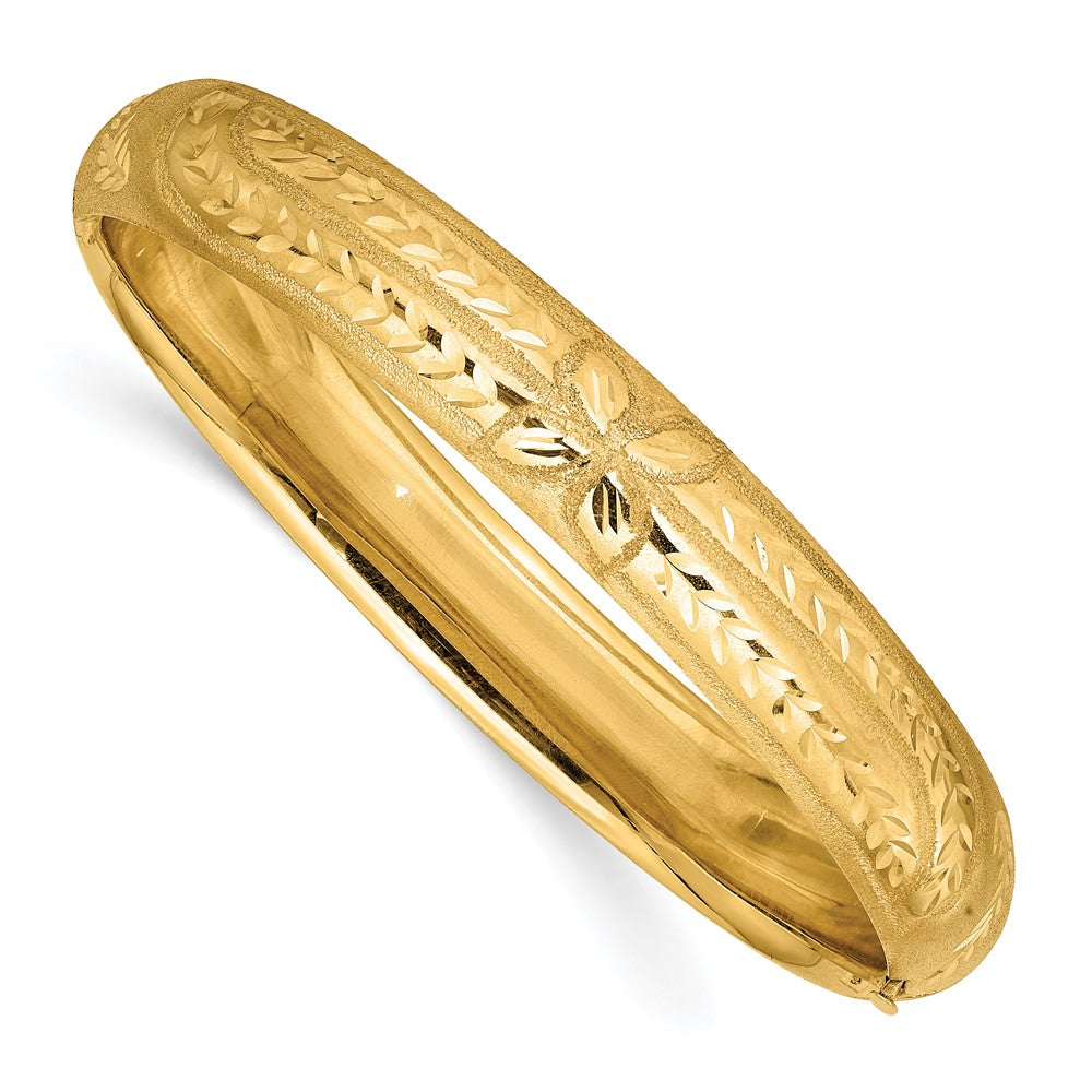 Gold Florentine Engraved Hinged Bangles