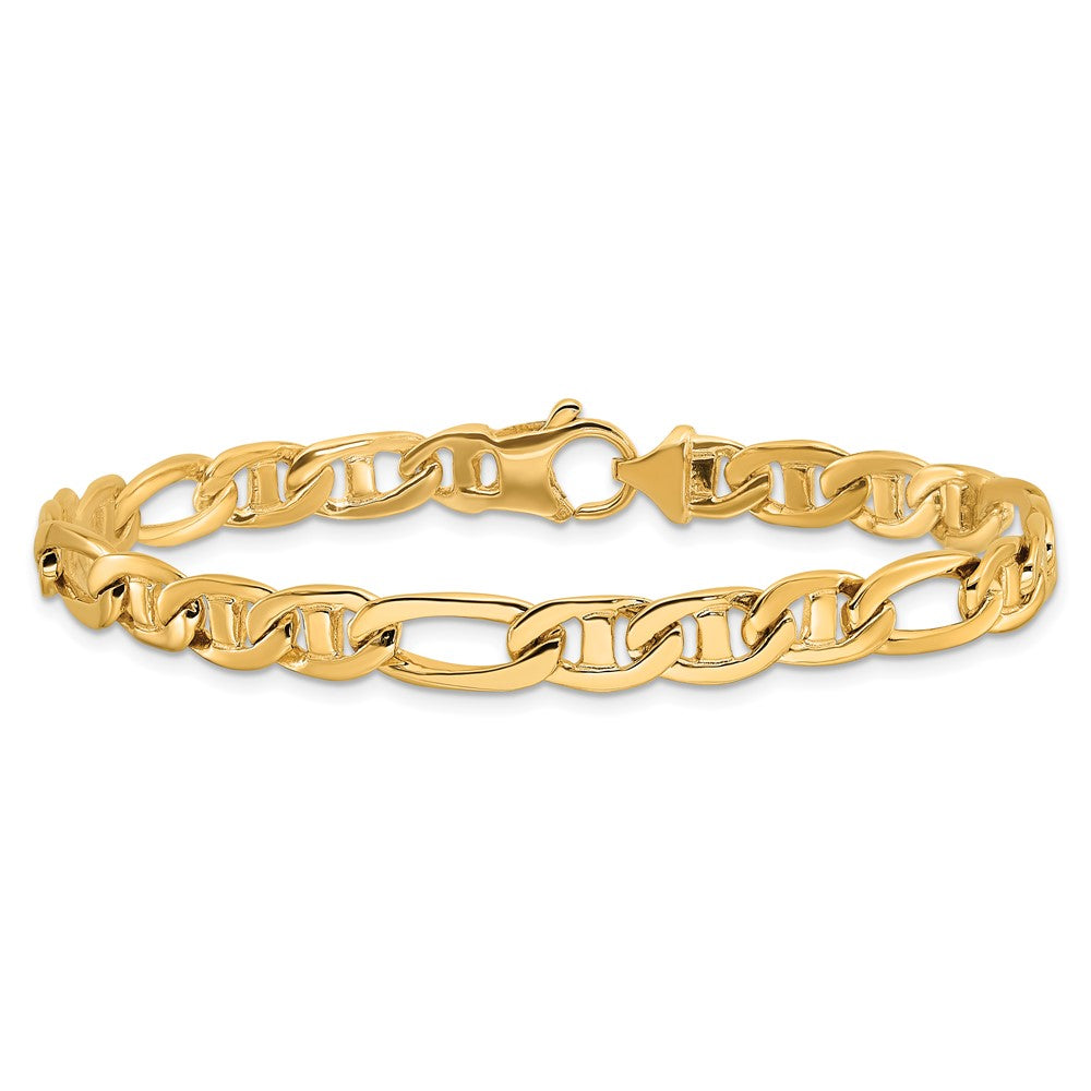 Gold Hand-Polished 3 & 1 Flat Anchor Chain