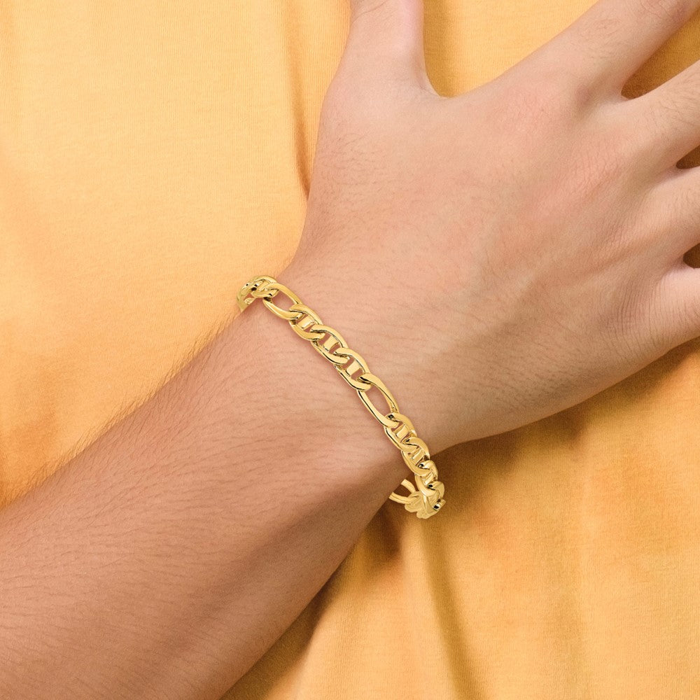 Gold Hand-Polished 3 & 1 Flat Anchor Chain