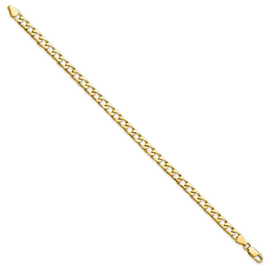 10k 5mm Fancy Polished Curb Link 8 inch Bracelet