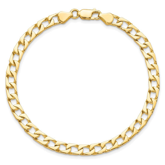 10k 5mm Fancy Polished Curb Link 8 inch Bracelet