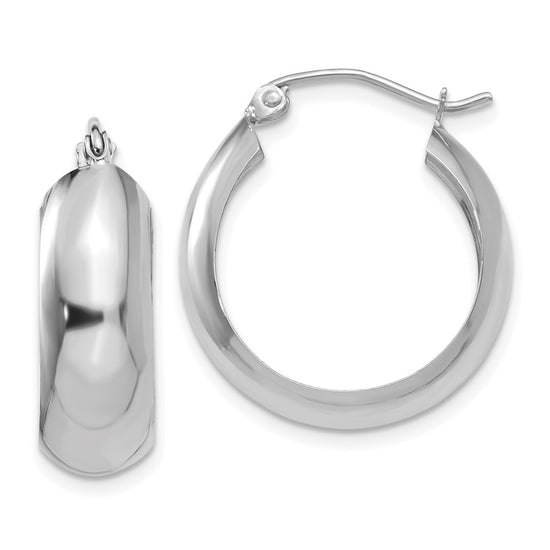 7mm Gold Polished Round Hoop Earrings