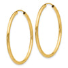 10k Polished Round Endless 2mm Hoop Earrings