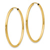 10k Polished Round Endless 2mm Hoop Earrings