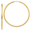 10k Polished Round Endless 2mm Hoop Earrings