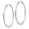 10k White Gold Polished Endless 2mm Hoop Earrings