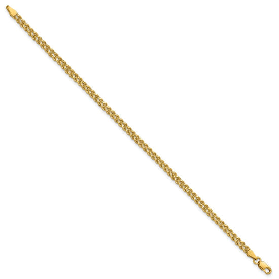 10k 3.0mm Wide Double Strand Rope Bracelet