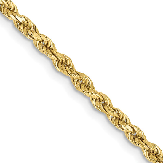 Gold (10K & 14K) Diamond-Cut Rope Chain — 2.25 mm