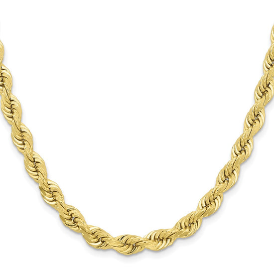 Gold (10K & 14K) Diamond-Cut Rope Chain — 6.5 mm
