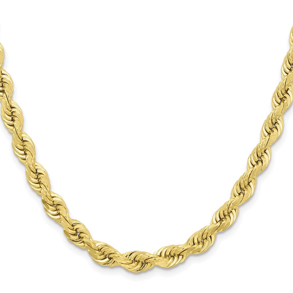 Gold (10K & 14K) Diamond-Cut Rope Chain — 6.5 mm