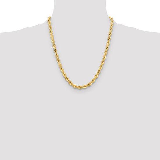Gold (10K & 14K) Diamond-Cut Rope Chain — 6.5 mm
