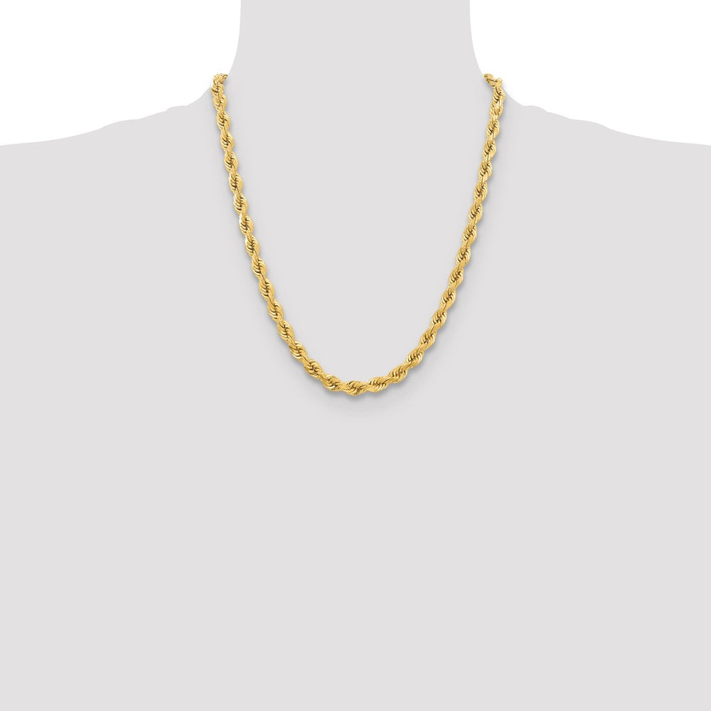 Gold (10K & 14K) Diamond-Cut Rope Chain — 6.5 mm
