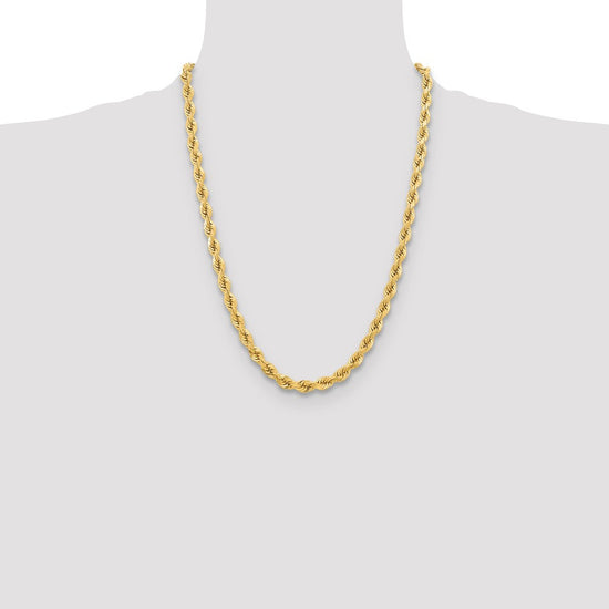 Gold (10K & 14K) Diamond-Cut Rope Chain — 6.5 mm