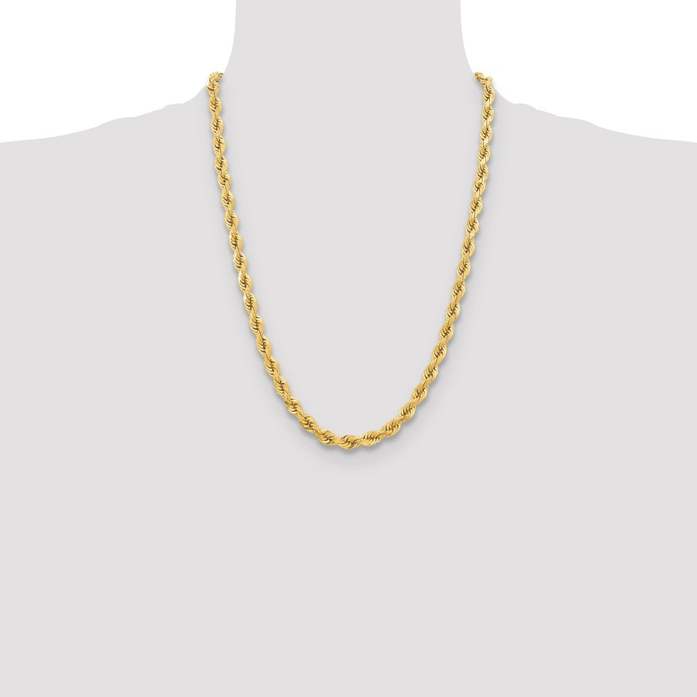 Gold (10K & 14K) Diamond-Cut Rope Chain — 6.5 mm