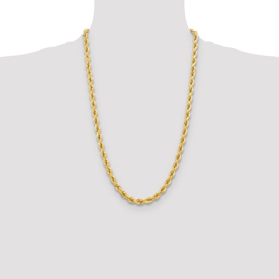 Gold (10K & 14K) Diamond-Cut Rope Chain — 6.5 mm