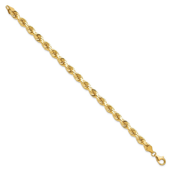 Gold (10K & 14K) Diamond-Cut Rope Chain — 6.5 mm
