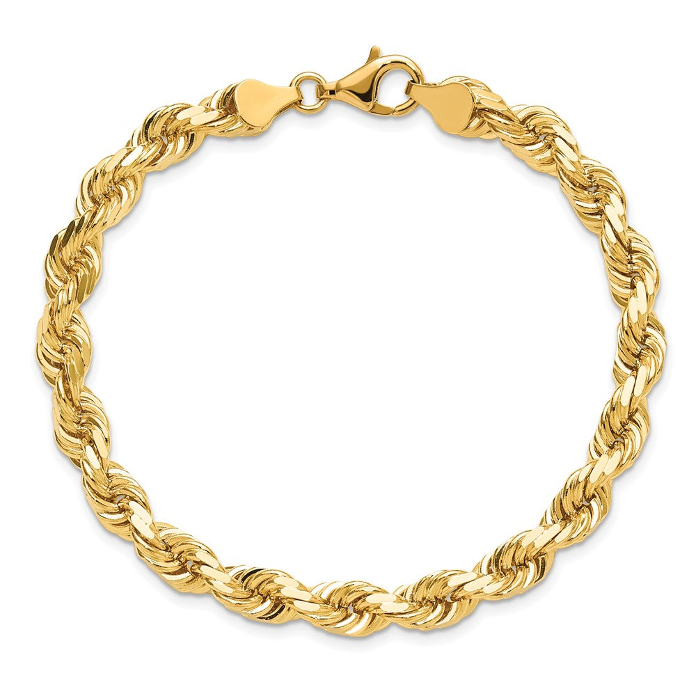 Gold (10K & 14K) Diamond-Cut Rope Chain — 6.5 mm