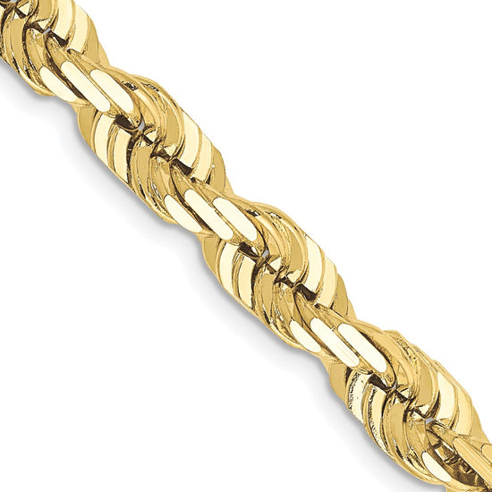 Gold (10K & 14K) Diamond-Cut Rope Chain — 6.5 mm