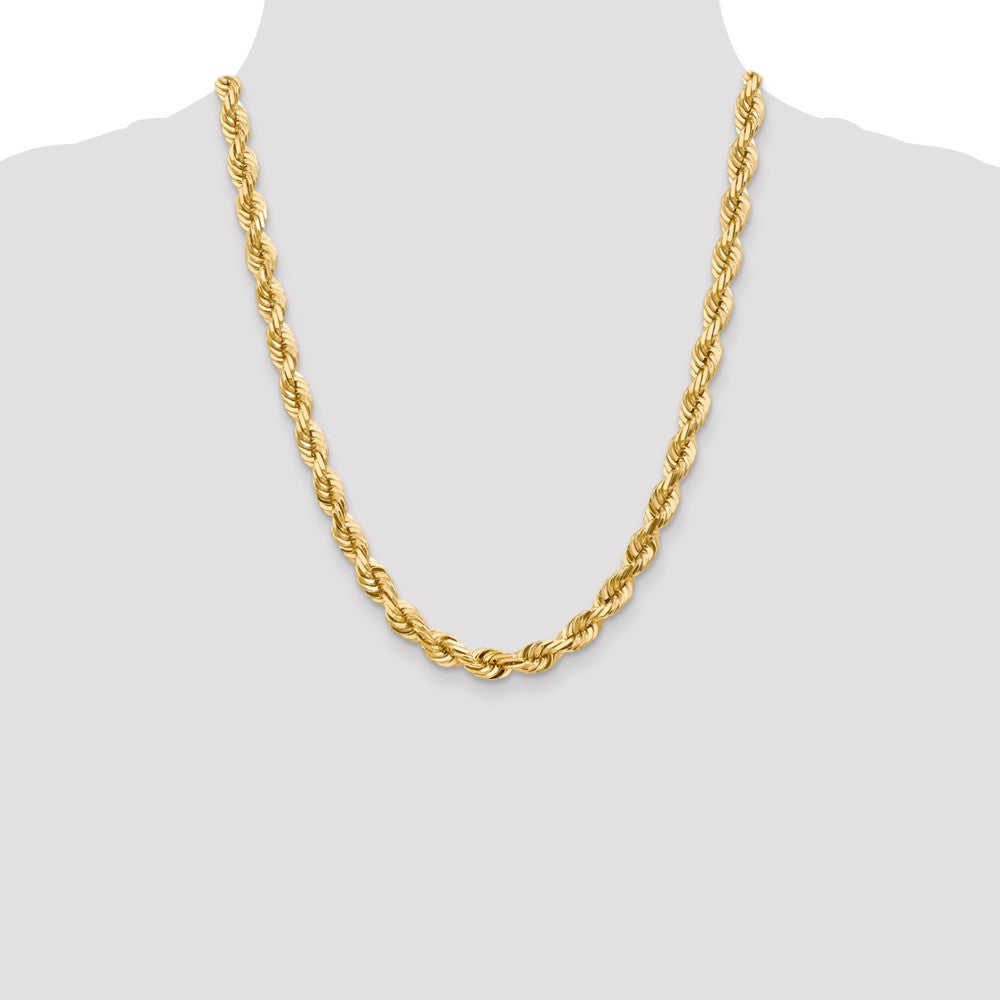 Gold (10K & 14K) Diamond-Cut Rope Chain — 7 mm