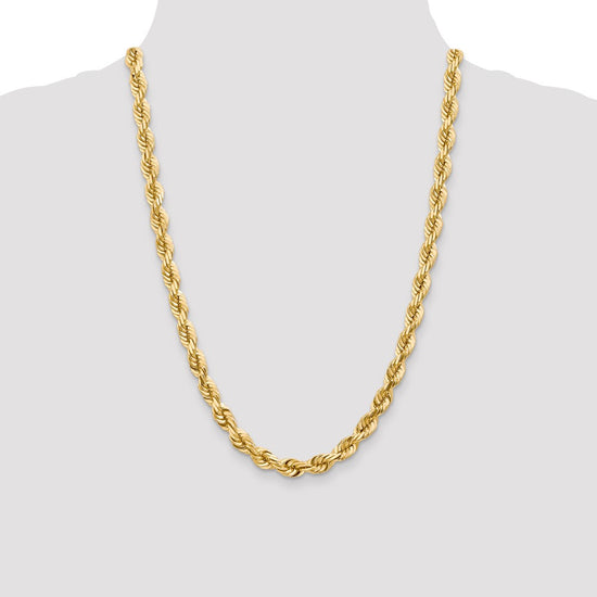 Gold (10K & 14K) Diamond-Cut Rope Chain — 7 mm