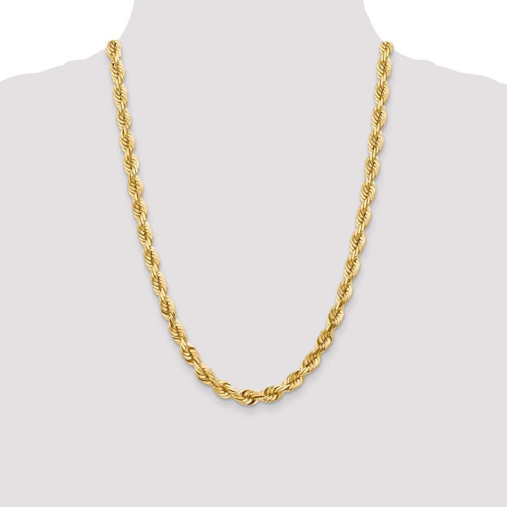 Gold (10K & 14K) Diamond-Cut Rope Chain — 7 mm