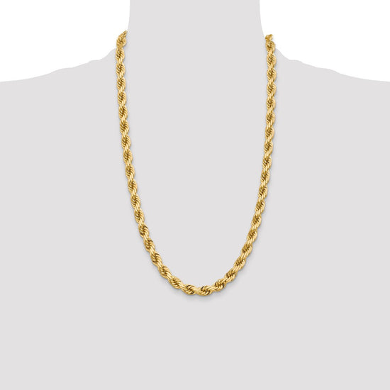 Gold (10K & 14K) Diamond-Cut Rope Chain — 7 mm