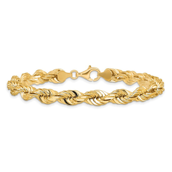 Gold (10K & 14K) Diamond-Cut Rope Chain — 7 mm