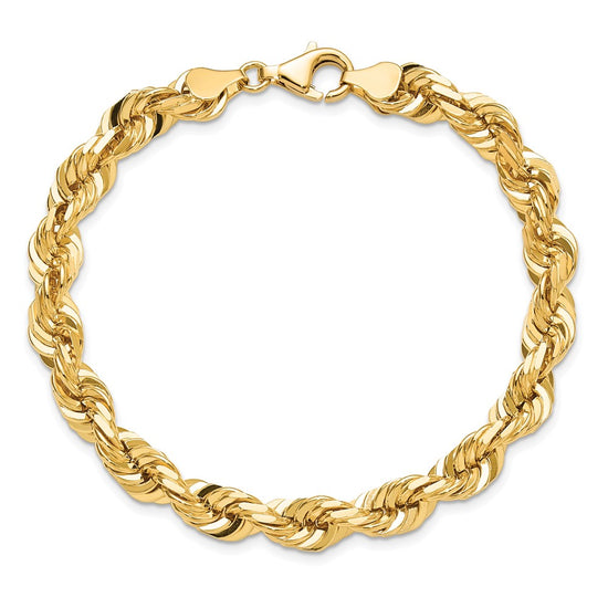 Gold (10K & 14K) Diamond-Cut Rope Chain — 7 mm