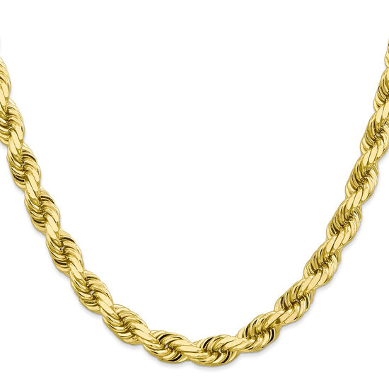Gold (10K & 14K) Diamond-Cut Rope Chain — 8 mm
