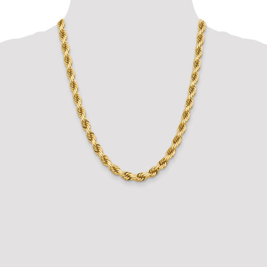 Gold (10K & 14K) Diamond-Cut Rope Chain — 8 mm