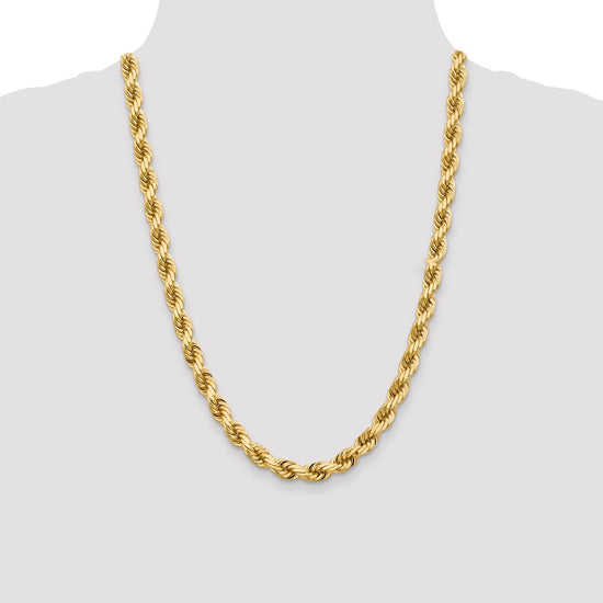 Gold (10K & 14K) Diamond-Cut Rope Chain — 8 mm