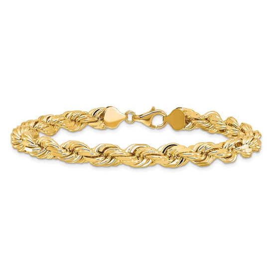 Gold (10K & 14K) Diamond-Cut Rope Chain — 8 mm