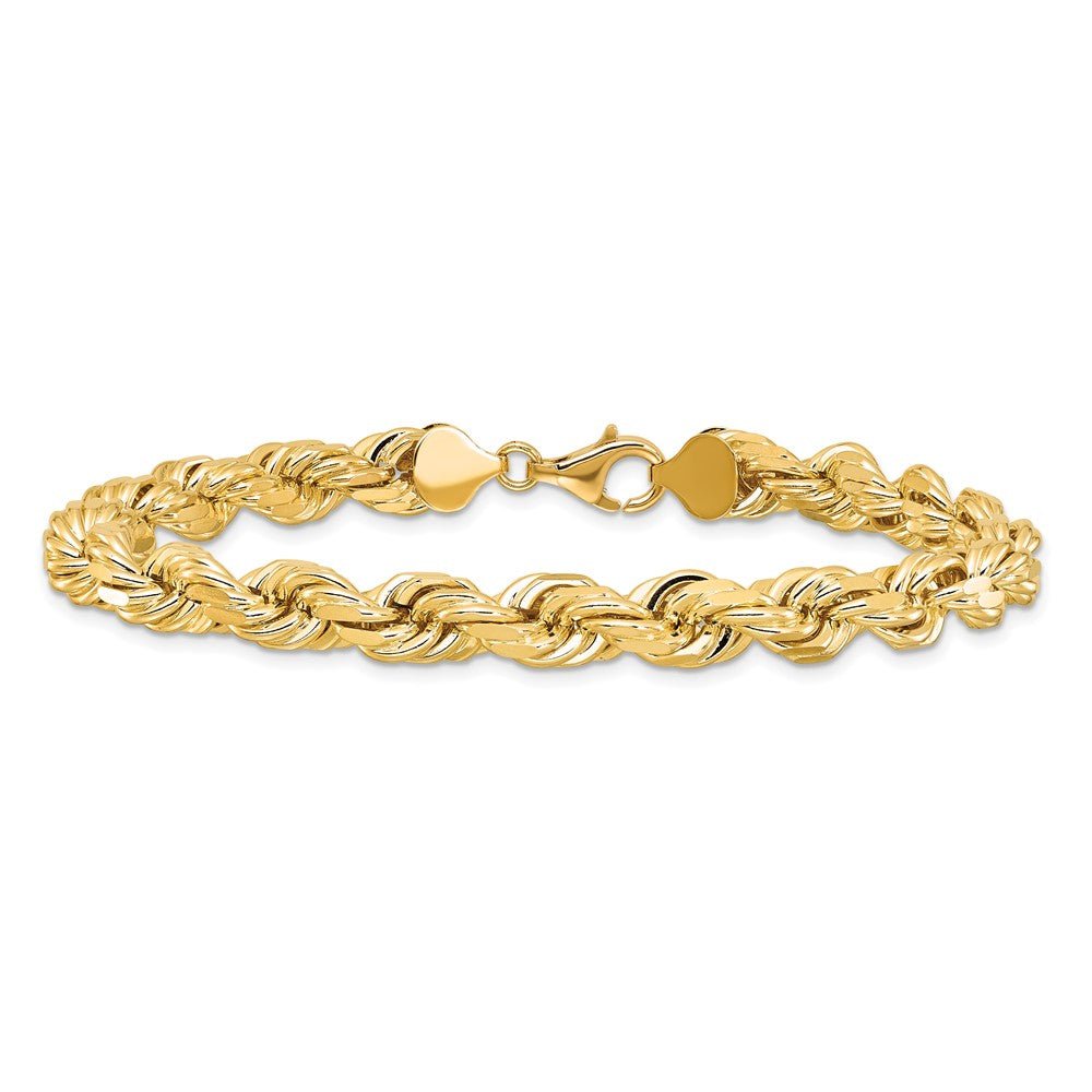 Gold (10K & 14K) Diamond-Cut Rope Chain — 8 mm