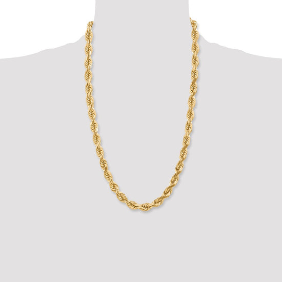 Gold (10K & 14K) Diamond-Cut Rope Chain — 10 mm