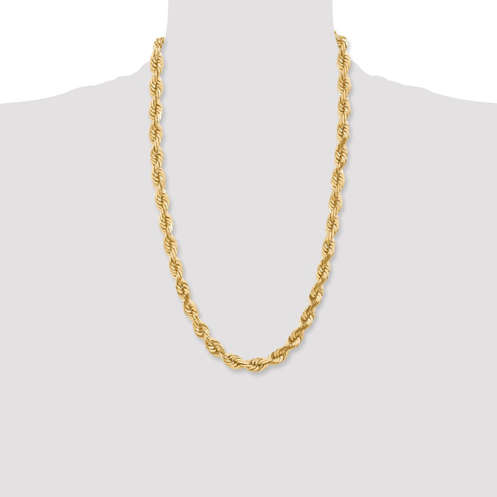 Gold (10K & 14K) Diamond-Cut Rope Chain — 10 mm