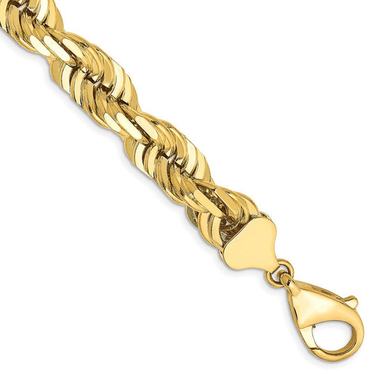 Gold (10K & 14K) Diamond-Cut Rope Chain — 10 mm