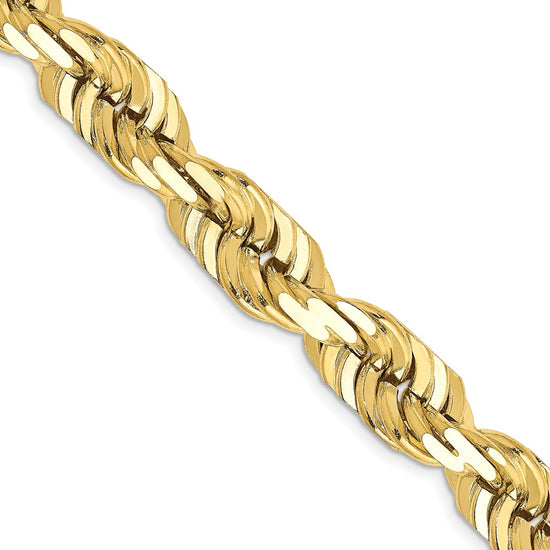 Gold (10K & 14K) Diamond-Cut Rope Chain — 10 mm