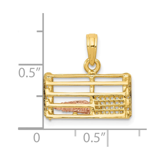 Gold Polished Lobster Trap Pendants