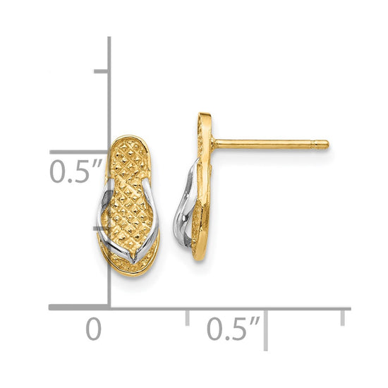 Gold Sandal Post Earrings