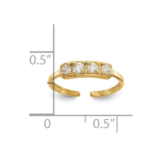 Gold Polished CZ Toe Ring