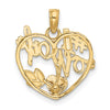 10k Two-tone #1 WIFE  Heart Pendant